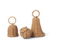 Ferm Living Décoration de Noël Braided Bell Baubles Lot de 3 Natural