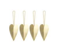 Ferm Living Décoration pour sapin de Noël Heart laiton Lot de 4