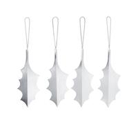 Ferm Living Décoration suspendue Holly leaf 13.5 cm. 4 pièces Argent