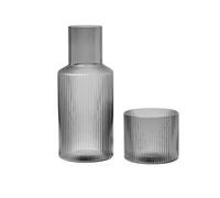 Ferm Living Ripple Petit Set Carafe Fumé