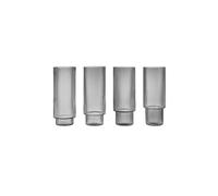 FERM LIVING Ensemble de 4 verres à long drink RIPPLE Smoked Grey