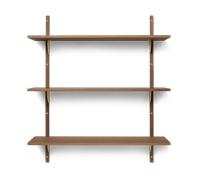 Ferm Living Étagère Sector triple wide Smoked Oak. brass