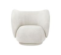 Ferm Living Fauteuil Rico Bouclé Blanc Cassé Cassé