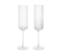 Ferm Living Flûtes à champagne Ripple 15 cl. 2 pièces Clear
