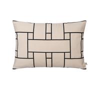 Ferm Living Housse de coussin Lattice Offset Off-white-black. 40x60 cm