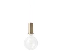 Ferm Living Suspension Socket Low laiton baldaquin laiton/câble tissé clair gris
