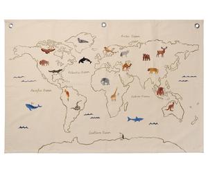 Ferm Living Map monde The World - blanc cassé