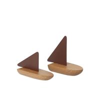 ferm LIVING - Opty Boat Sculpture Set of 2 Sombre Pecan/Oak