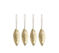 Ferm Living Ornements d'arbre de Noël Leaf brass lot de 4
