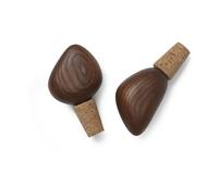 Ferm Living Pack de 2 bouchons de bouteilles de vin Cairn brun foncé