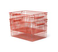 Ferm Living Panier Cala empilable 2 pièces Poppy red. 36.2x26.2x20.2cm
