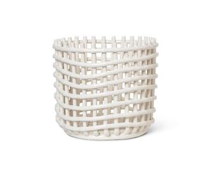 Ferm Living Panier tressé Ceramic Ø23.5 cm Off white