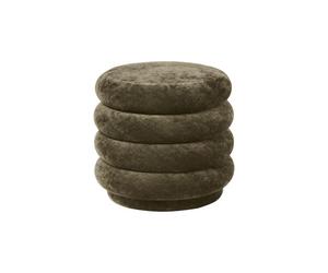 Ferm Living Pouf Rond Forêt Velours Délavé