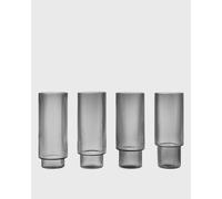 Ferm Living Verres longdrink Ripple (Ensemble de 4) - smoked grey