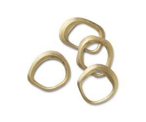 Ferm Living Rond de serviette Flow Lot de 4 Laiton