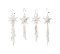 Ferm Living Suspensions pour sapin de Noël Vela Star Ornaments 4 pièces Natural