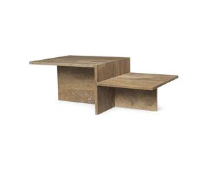 Ferm Living Table basse Distinct Dark Brown Travertine