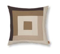 Ferm Living Taie Border patchwork 50x50 cm Coffee-dark sand