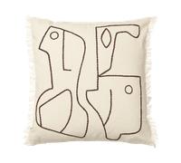 Ferm Living Taie Figure 50x50 cm Blanc cassé-Café