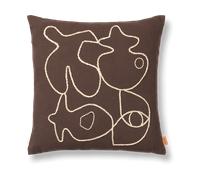 Ferm Living Taie Figure 50x50 cm Café-Sable