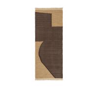 Ferm Living Tapis de couloir Forene Tan-Chocolate. 80x200 cm