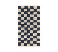 Ferm Living Tapis en coton Mara 80x150 cm Bleu profond-Sable chaud