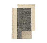 Ferm Living Tapis en laine Counter Charbon-Blanc cassé. 140x200 cm