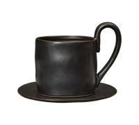 Ferm Living Tasse Flow avec sous-tasse 25 cl Black