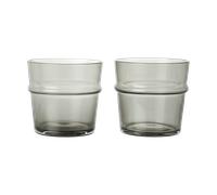 Ferm Living Verre à boire bas Boya 30 cl lot de 2 Smoked Grey