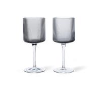ferm LIVING - Ripple Blanc Wine Glasses Set of 2 Smoked Gris