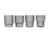 Ferm Living Ensemble de 4 Verres Ondulés Fumés