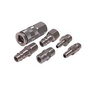 FERM Accessoires pour compresseur ATA1025 – Ensemble de 6 connecteurs métal pour tuyau d'air