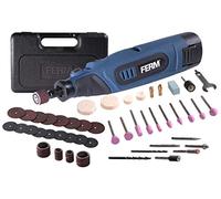 FERM Outil rotatil multifonction 12V sans fil - Batterie Li-ion, 43 accessoires et pinces de serrage inclus