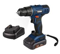 FERM Perceuse-visseuse sans fil, tournevis 20 V (CDM1158), avec batterie Power 2,0 Ah, 20 V et chargeur rapide 20 V