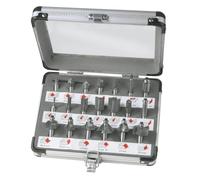 FERM Jeu de 20 Fraises - pour défonceuses - Avec coffret en aluminium