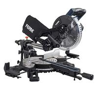 FERM Scie à onglet radiale 1500W, Ø210mm - inclinable, sûre et stable - lame de scie TCT 48 dents, supports latéraux et connexion aspirateur inclus