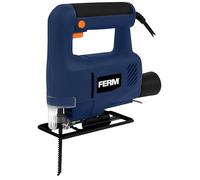 FERM Scie Sauteuse 350W - Coupe Bois 65mm / Métal 6mm - Lames T-Shank à Changement Rapide - Angle Réglable 0-45° - Lock-On & Soufflage de Poussière - Ergonomique avec Adaptateur Aspirateur