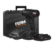FERM Visseuse à choc sans fil 20V - 2 batteries 2.0Ah Li-Ion - 2 embouts de vissage - Coffret de rangement