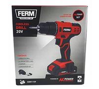 Ferm Visseuse sans fil 20 V avec chargeur et assortiment d'embouts