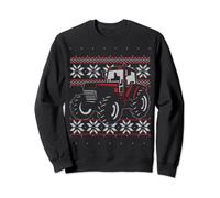 Ferme agricole Tracteur chauffeur assorti Noël moche Sweatshirt