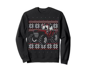 Ferme agricole Tracteur chauffeur assorti Noël moche Sweatshirt