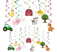 Ferme Animaux Suspendus Tourbillons Bannière - Barnyard Thème Fournitures De Fête Décorations Tourbillons Suspendus Swirl Pour Les Enfants Anniversaire,Baby Shower Décor