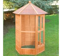 Ferme de Beaumont La Voliere Hexagonale Volière Oiseaux en Bois pour Intérieur Ou Extérieur