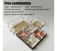 Ferme de fourmis à expansion infinie, nid de fourmis en acrylique avec zone d'alimentation, colline de fourmis en gypse, tour d'eau d'humidification, boîte d'alimentation pour fourmis et atelier pour 