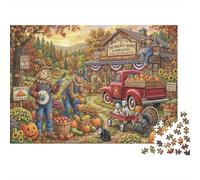 Ferme de la récolte de l'épouvantail Puzzle en Bois 1000 Pièces Adultes Et Enfants,Anti-Stress,Casse-tête,Dès 14 Ans,Déco Murale, Premium,Bois,Jeu Éducatif,Défi,Détente (75x50cm)