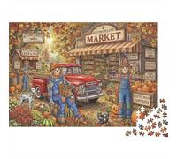 Ferme de la récolte de l'épouvantail Puzzle en Bois 1000 Pièces Adultes Et Enfants,Défi, Jeu Éducatif,Premium,Bois,Déco Murale,Dès 14 Ans,Anti-Stress,Détente,Casse-tête (75x50cm)