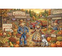 Ferme de la récolte de l'épouvantail Puzzle en Bois 1000 Pièces Adultes Et Enfants,Premium,Bois,Dès 14 Ans,Casse-tête,Défi,Jeu Éducatif,Déco Murale, Anti-Stress,Détente (75x50cm)