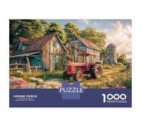 Ferme de tracteurs rustiques 1000 Pièces Scène de Campagne Vintage Puzzle Défi Jouet Jeu Familial Puzzles Décorationd’intérieur Adultes Art Mural Cadeau 70x50cm/1000pcs