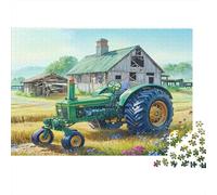 Ferme de tracteurs Vintage Scene 1000 Pièces Papier Écologique Jeu De Puzzle Senior Jigsaw Enthusiastes Formation De Concentration Décoration Murale 38x26cm/1000pcs