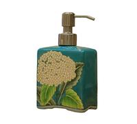 Ferme Distributeur de savon en céramique de 500Ml/16.9Oz, avec pompe en acier inoxydable, grand distributeur de savon pour les mains et la vaisselle au Design Antique pour la maison Bouteille à pompe